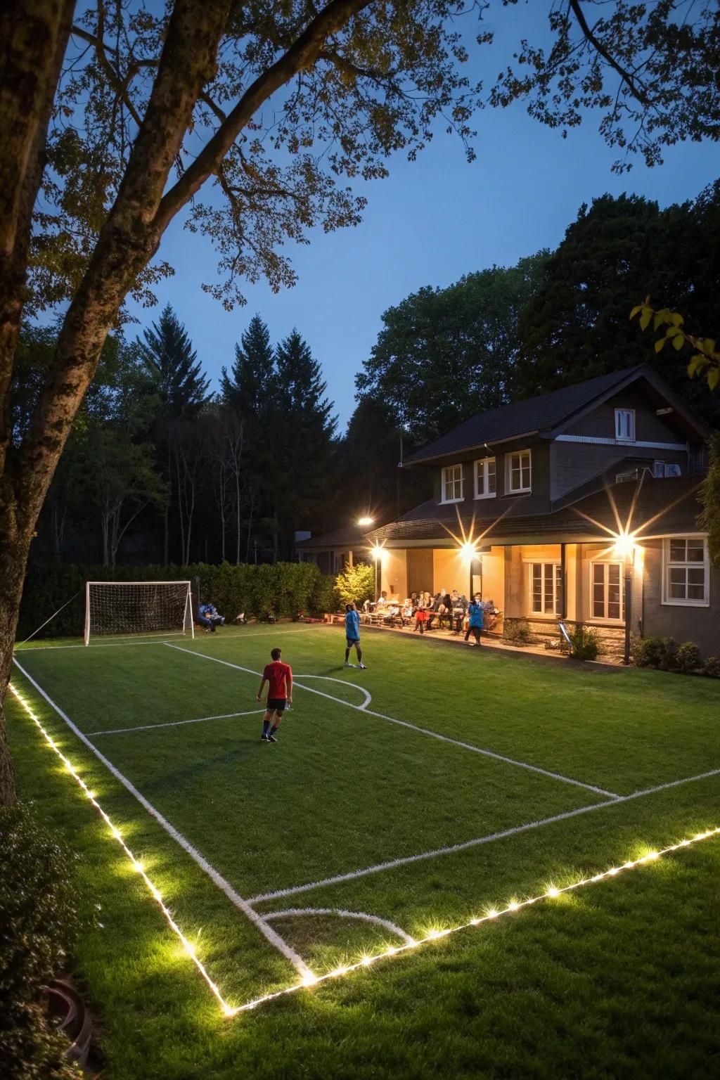 Lighting extends your soccer fun into the evening.