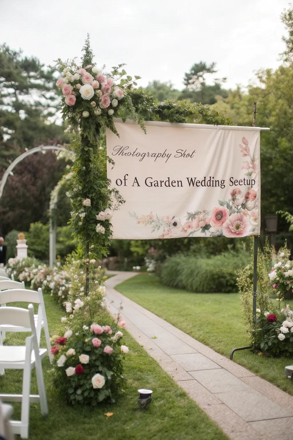 Romantic wedding announcement banner