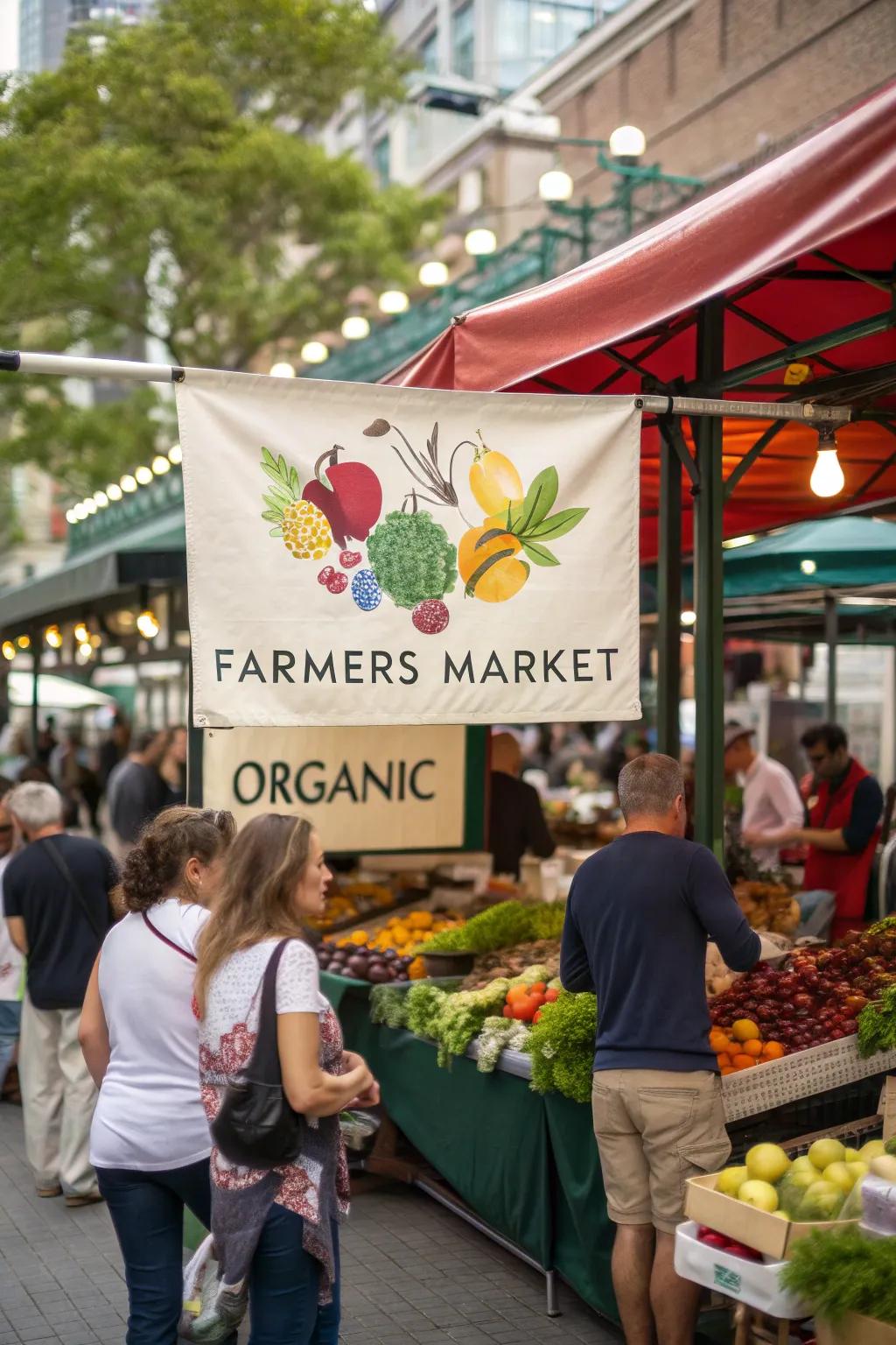 Natural themed farmers market banner