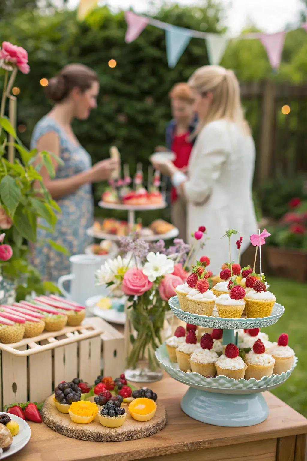 A DIY dessert bar offers guests the fun of customizing their own treats.