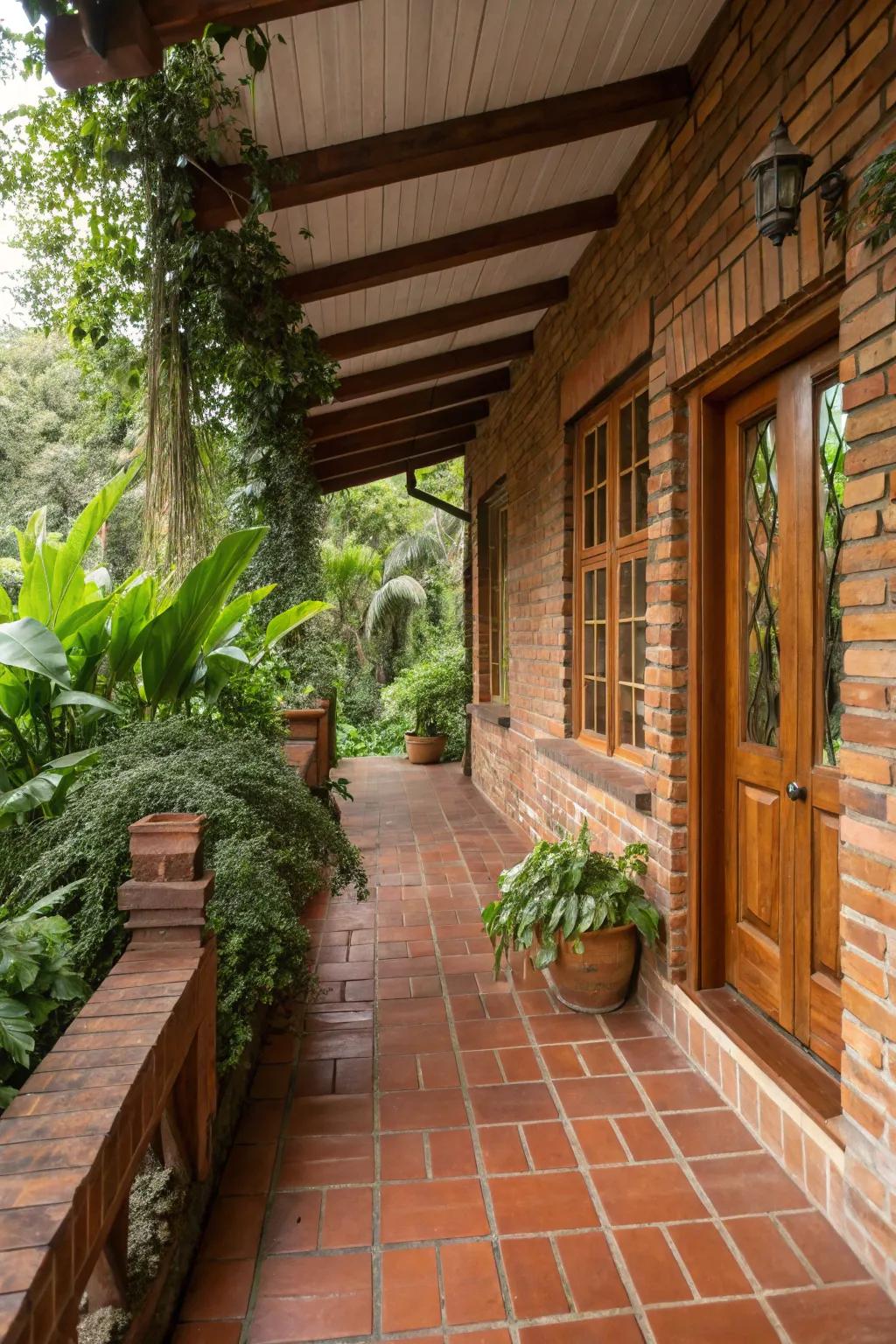 Terracotta tiles offer a warm, rustic charm.