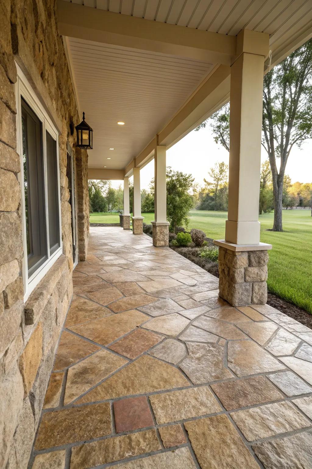 Splitface tiles add natural elegance and texture.