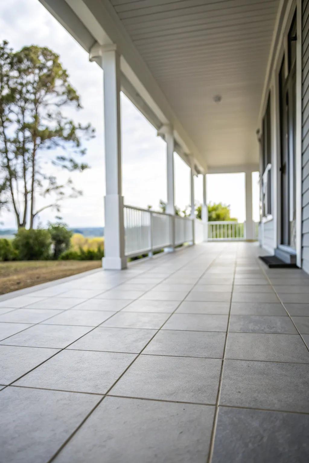 Large format tiles offer a sleek, modern look.