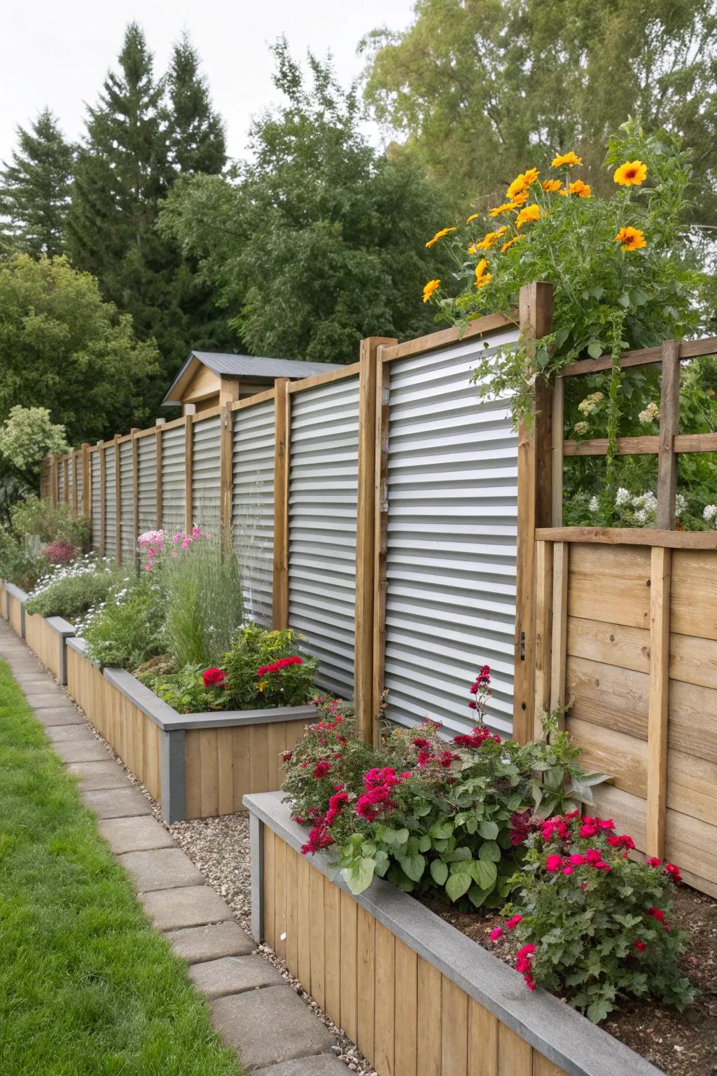 Enjoy flexibility and style with modular metal and wood fence panels.