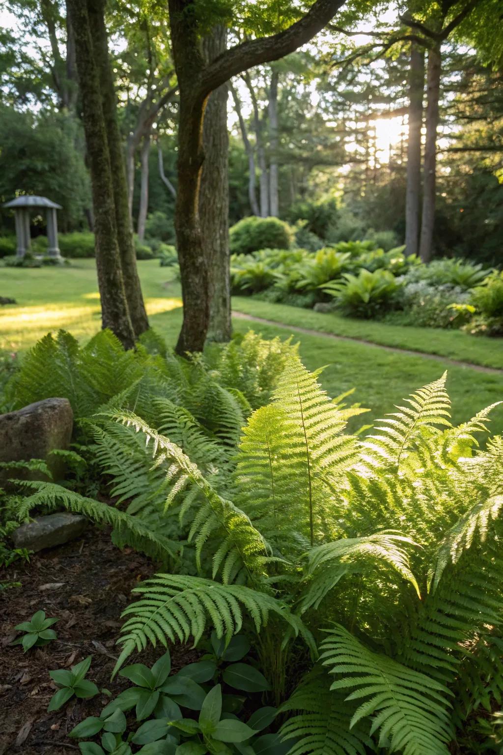Ferns add a lush, forest-like feel to your garden.