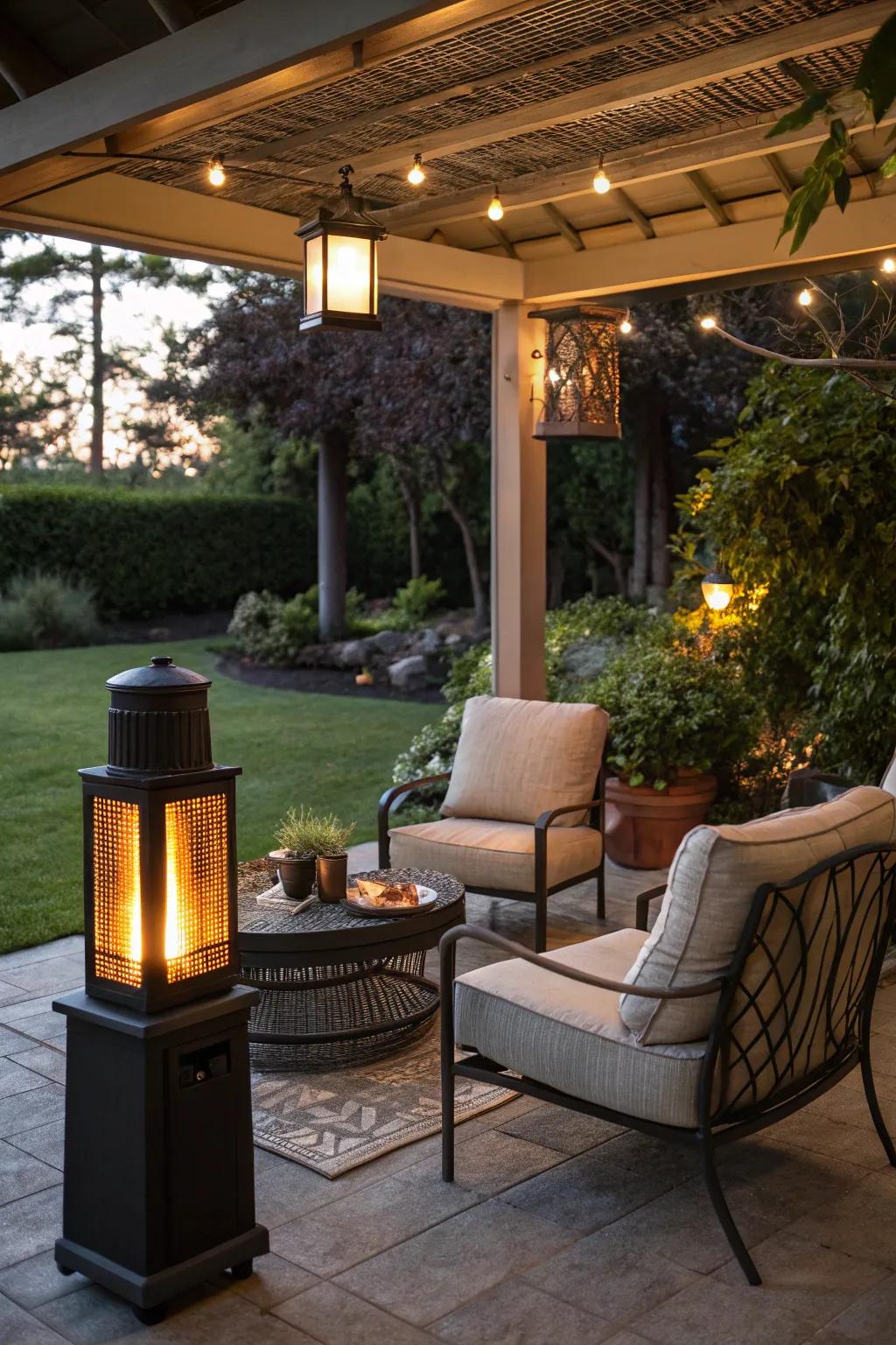 Heated shelters make outdoor spaces enjoyable year-round.