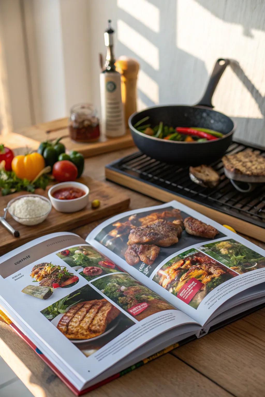 A BBQ cookbook inspires new and exciting grilling recipes.
