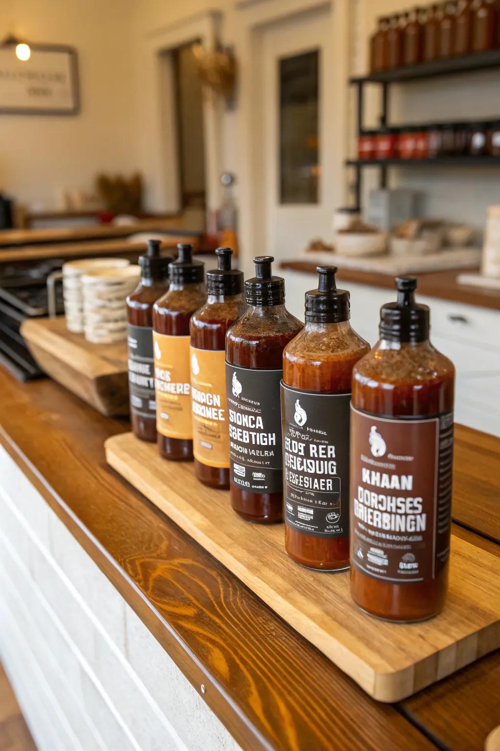 A variety of BBQ sauces can spice up any grilling experience.