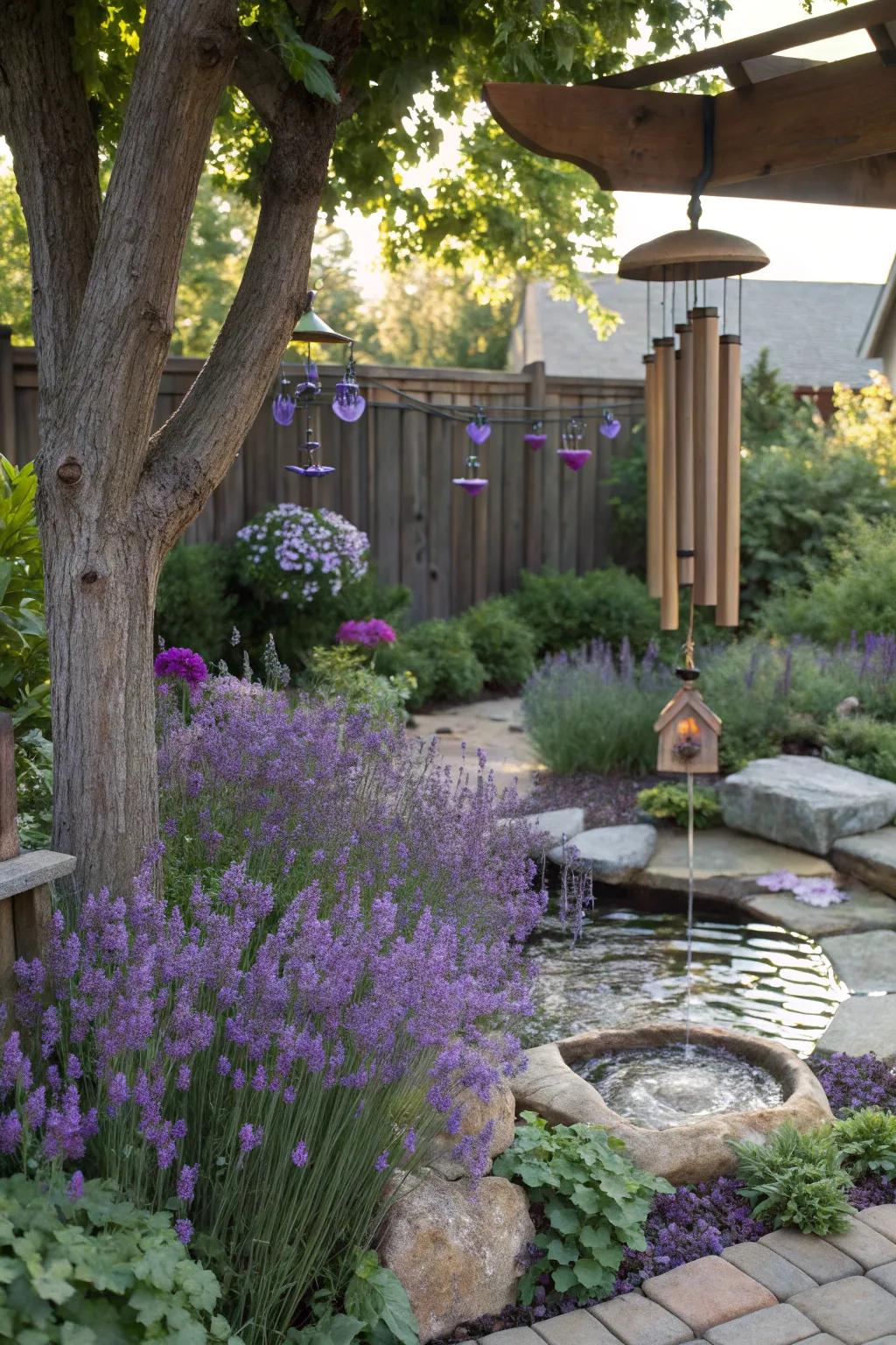 A sensory garden enhanced by lavender.
