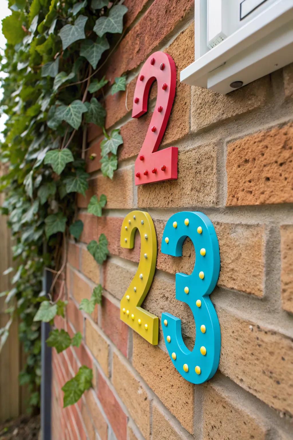 Colorful numbers add personality and fun