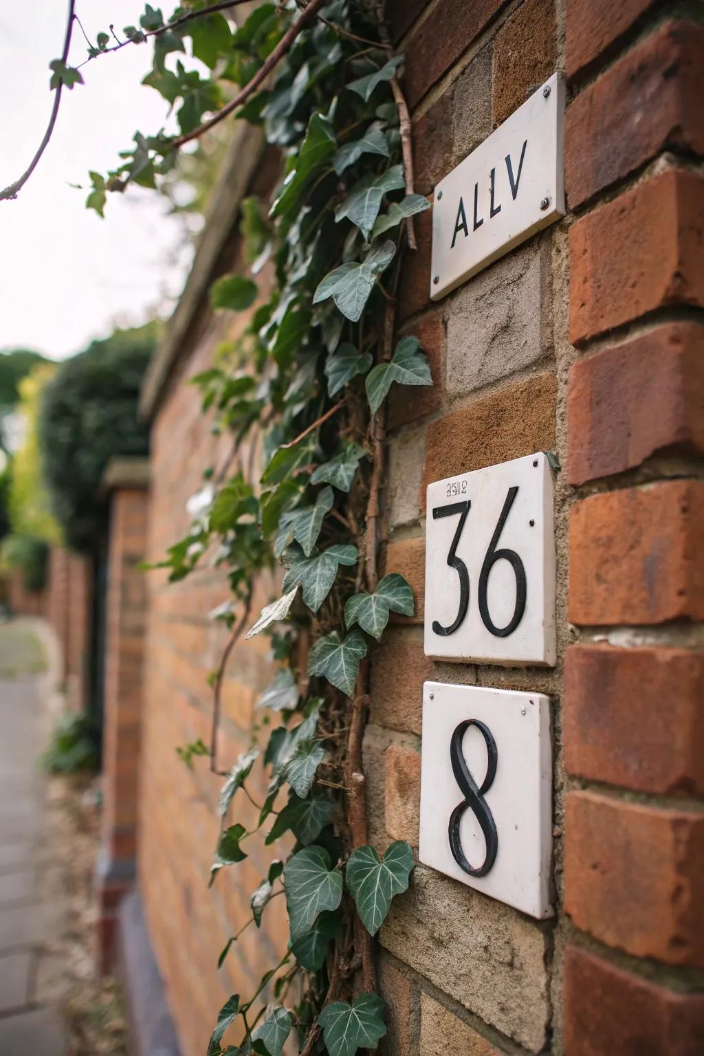 Vertical house numbers create a modern and elegant look