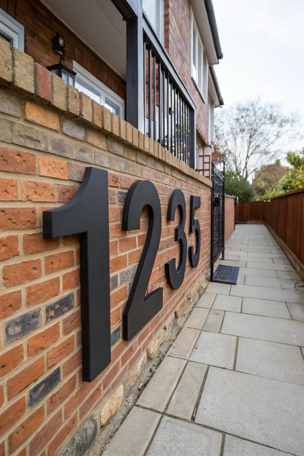 Oversized numbers make a striking statement