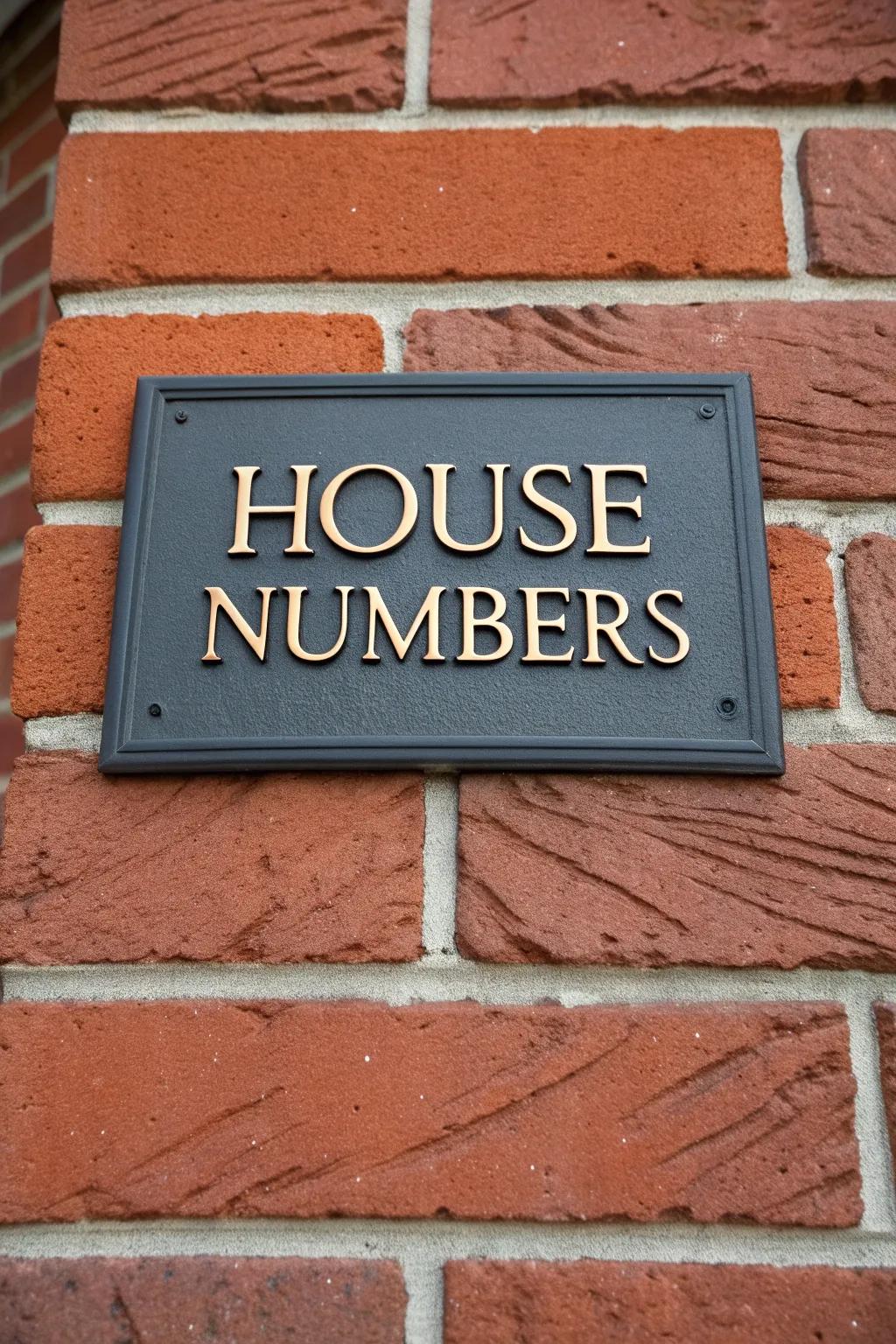 Dark backgrounds make house numbers stand out dramatically