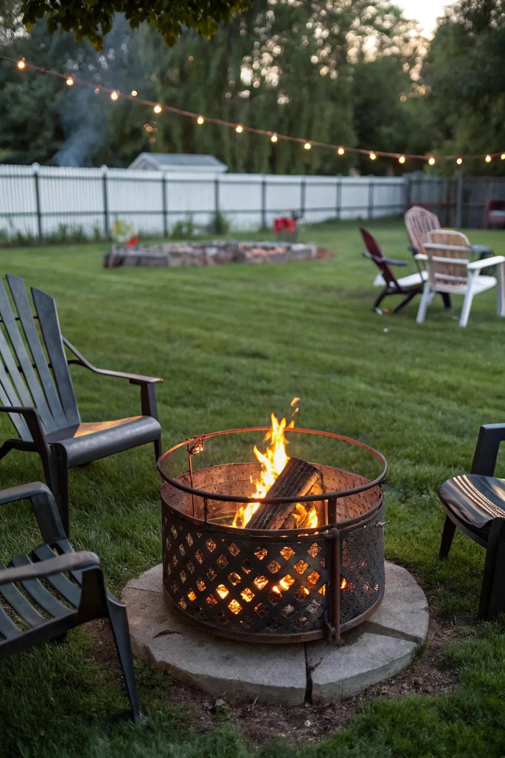 Portable fire pits allow easy rearrangement and versatility.