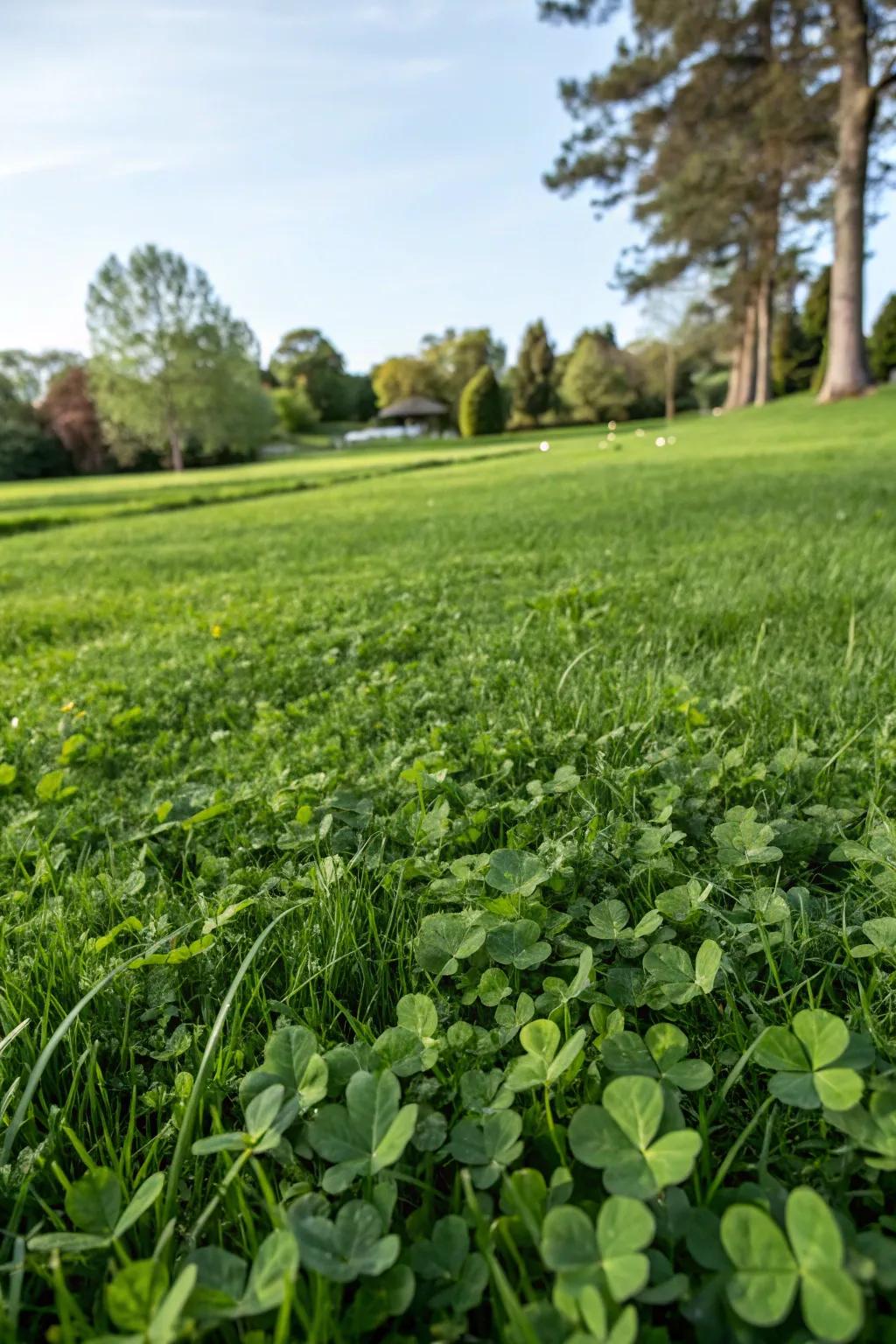 Clover keeps your lawn lush and weed-free.