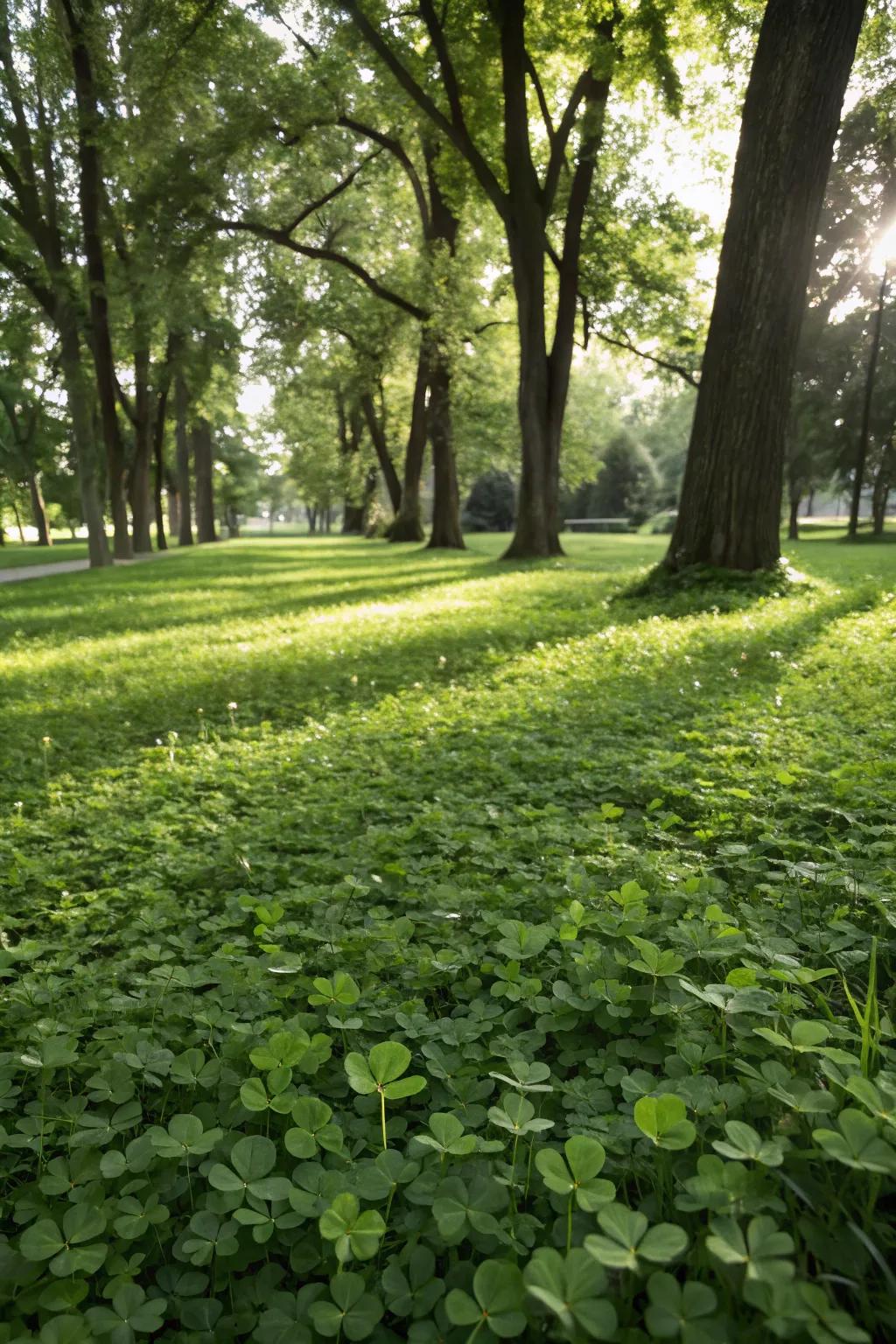 Clover is an excellent choice for areas with limited sunlight.