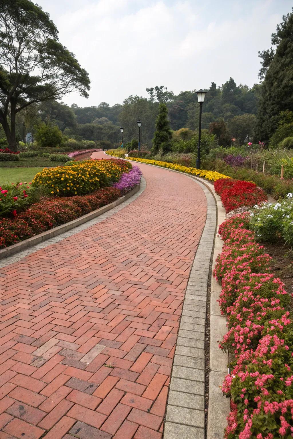 Timeless elegance with a herringbone brick pattern.