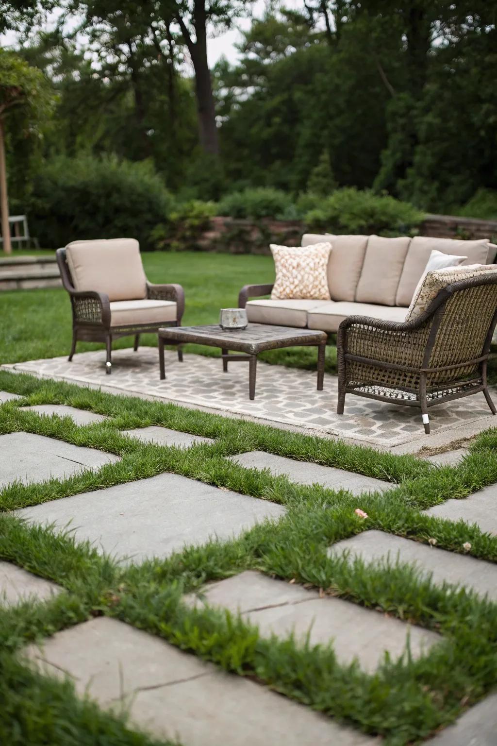 Pavers add a stable foundation for outdoor furniture
