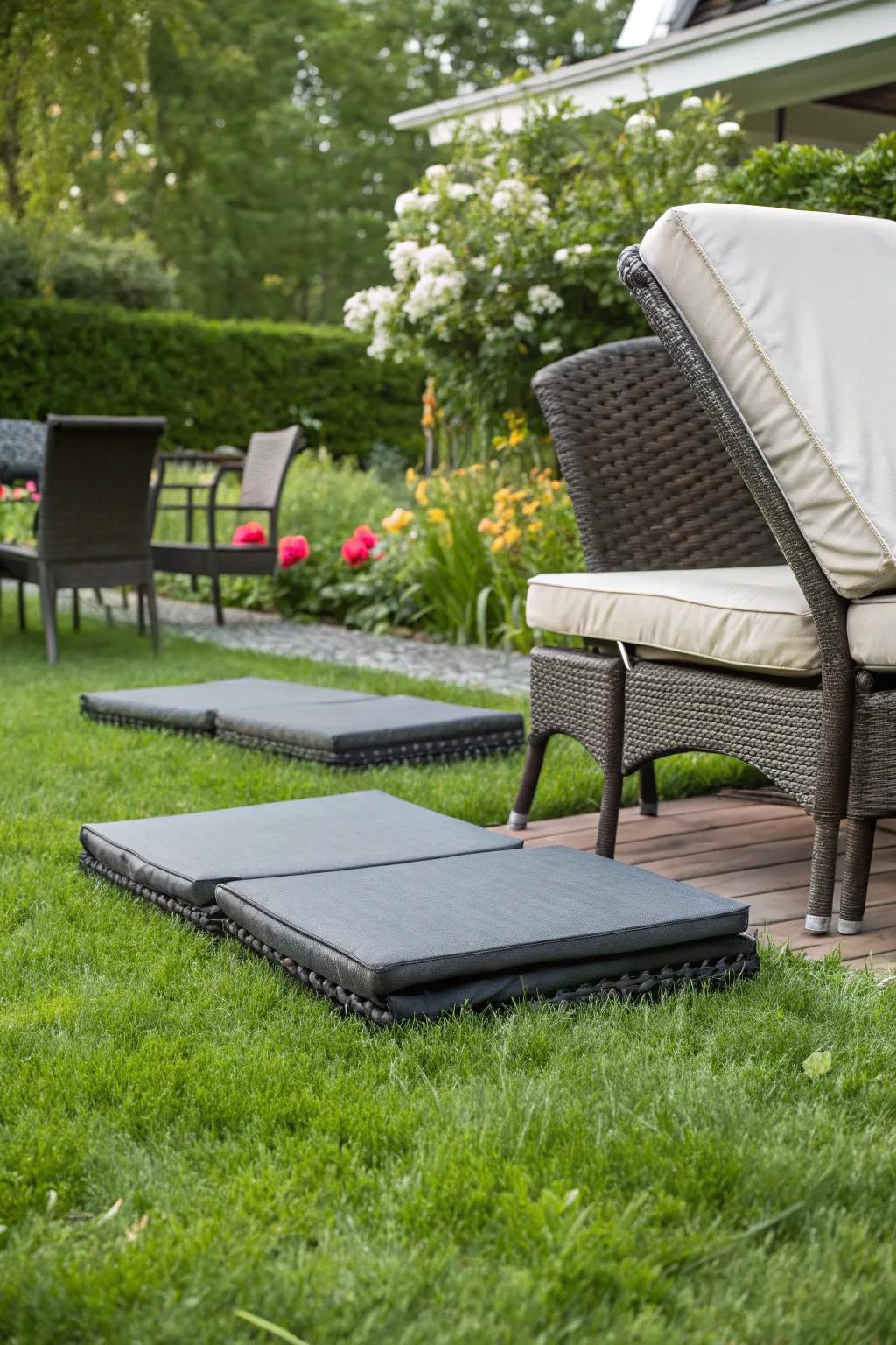 Protective mats safeguard your grass and furniture