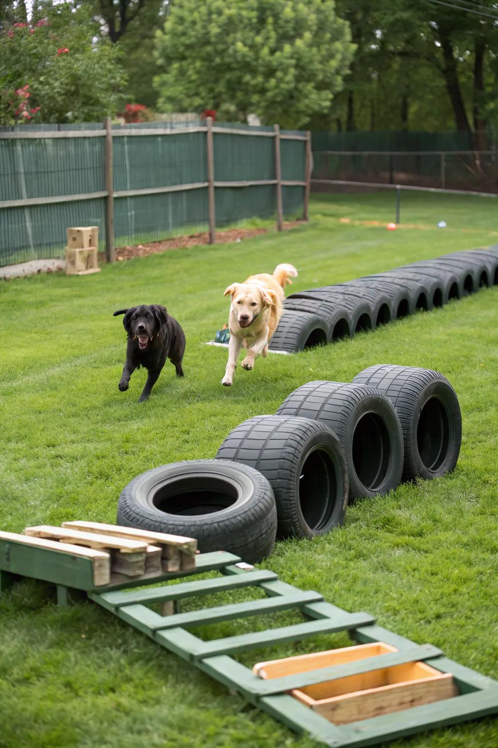 An obstacle course adds excitement to any yard.