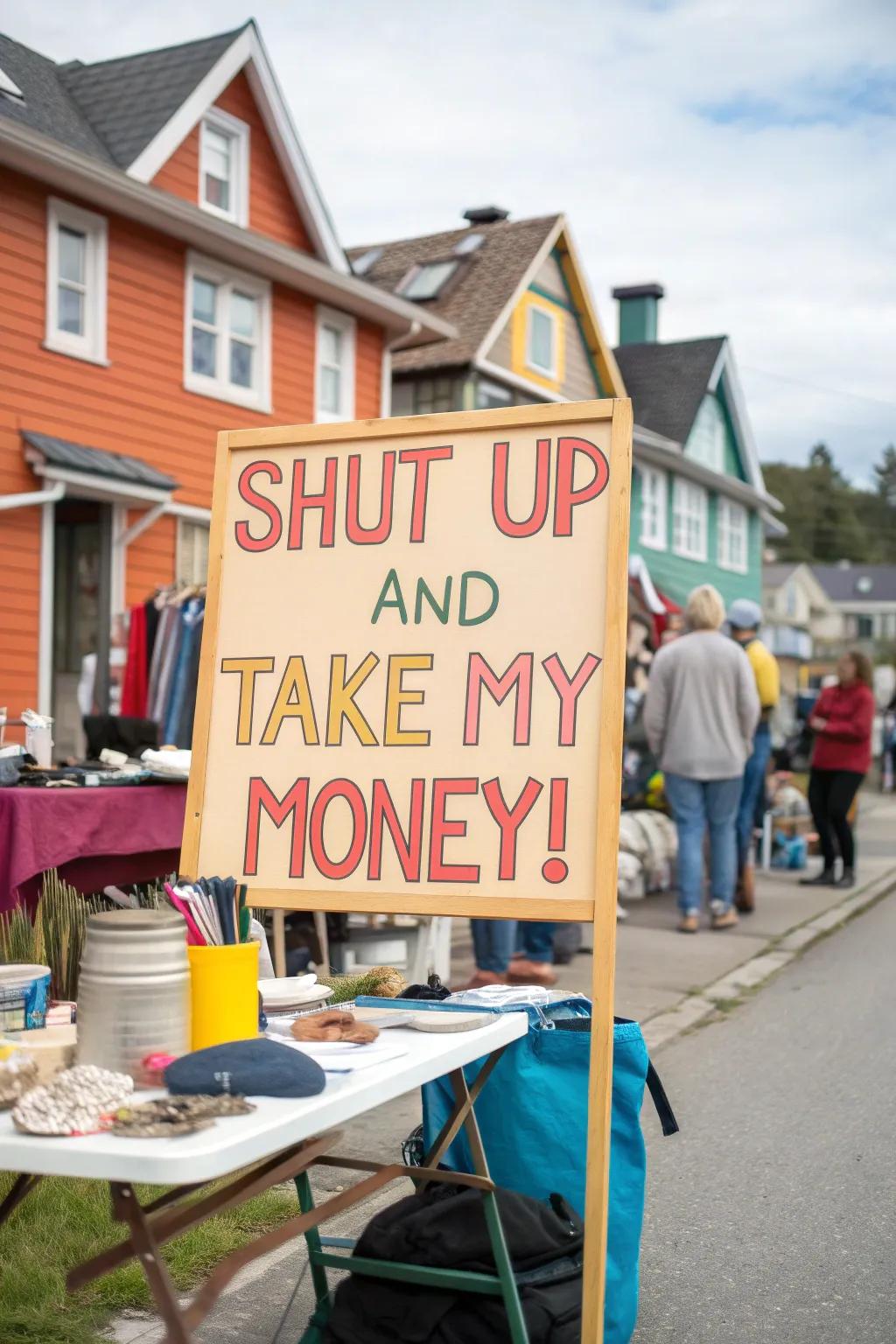 An exuberant invitation that promises irresistible deals.