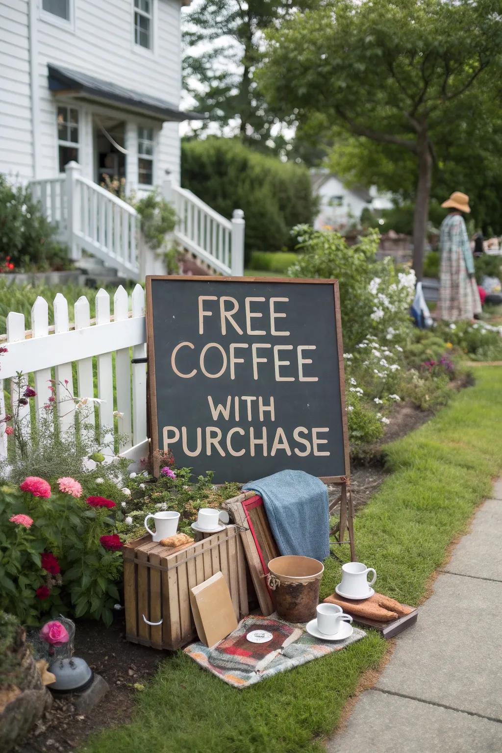 A tempting offer that draws in caffeine lovers.