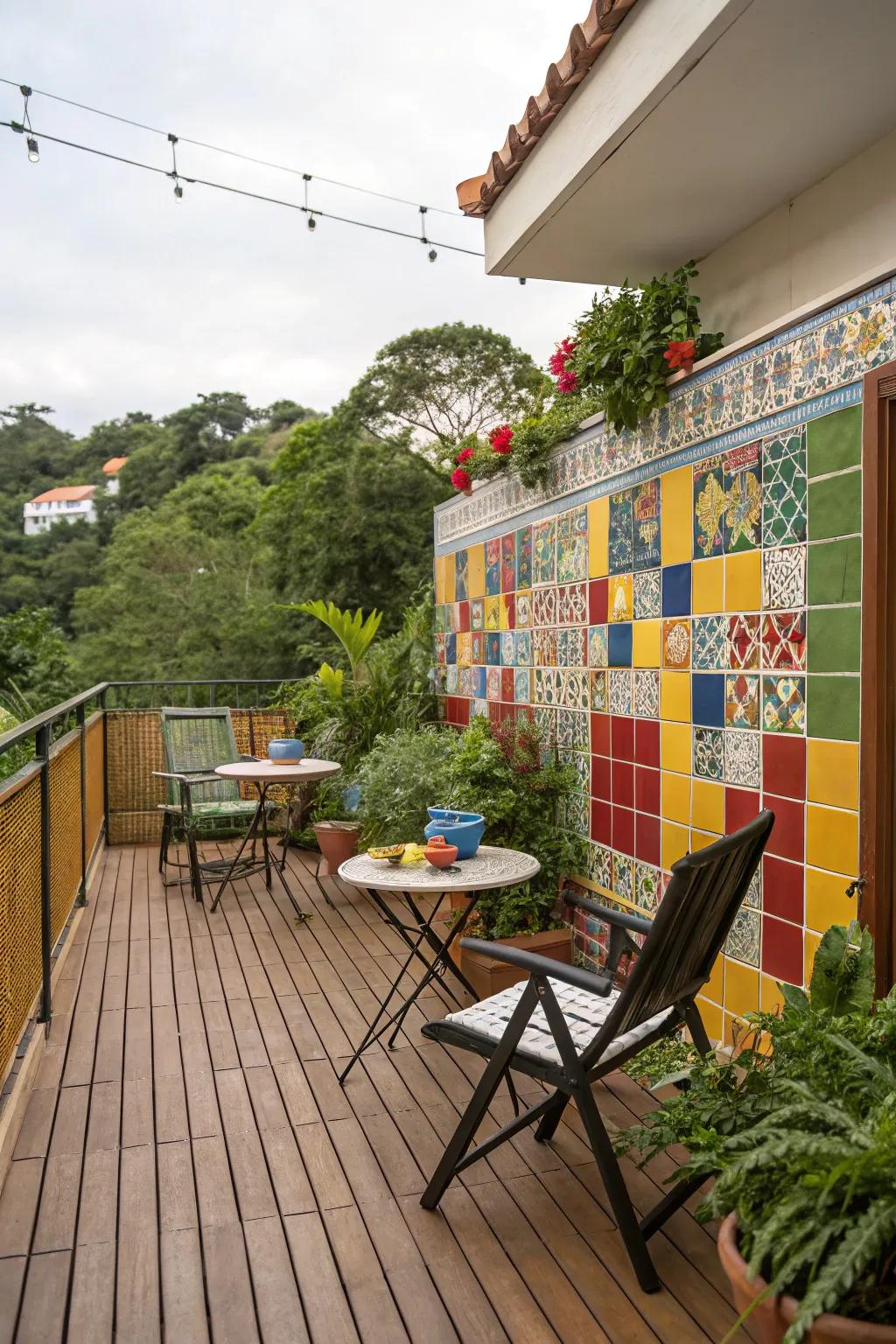 Colorful tile accents bring vibrancy and flair.