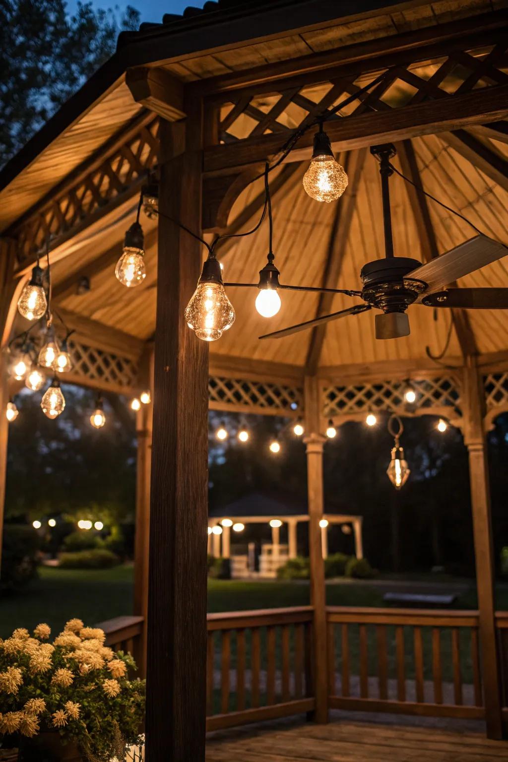 Edison bulbs provide a vintage glow for cozy evenings.