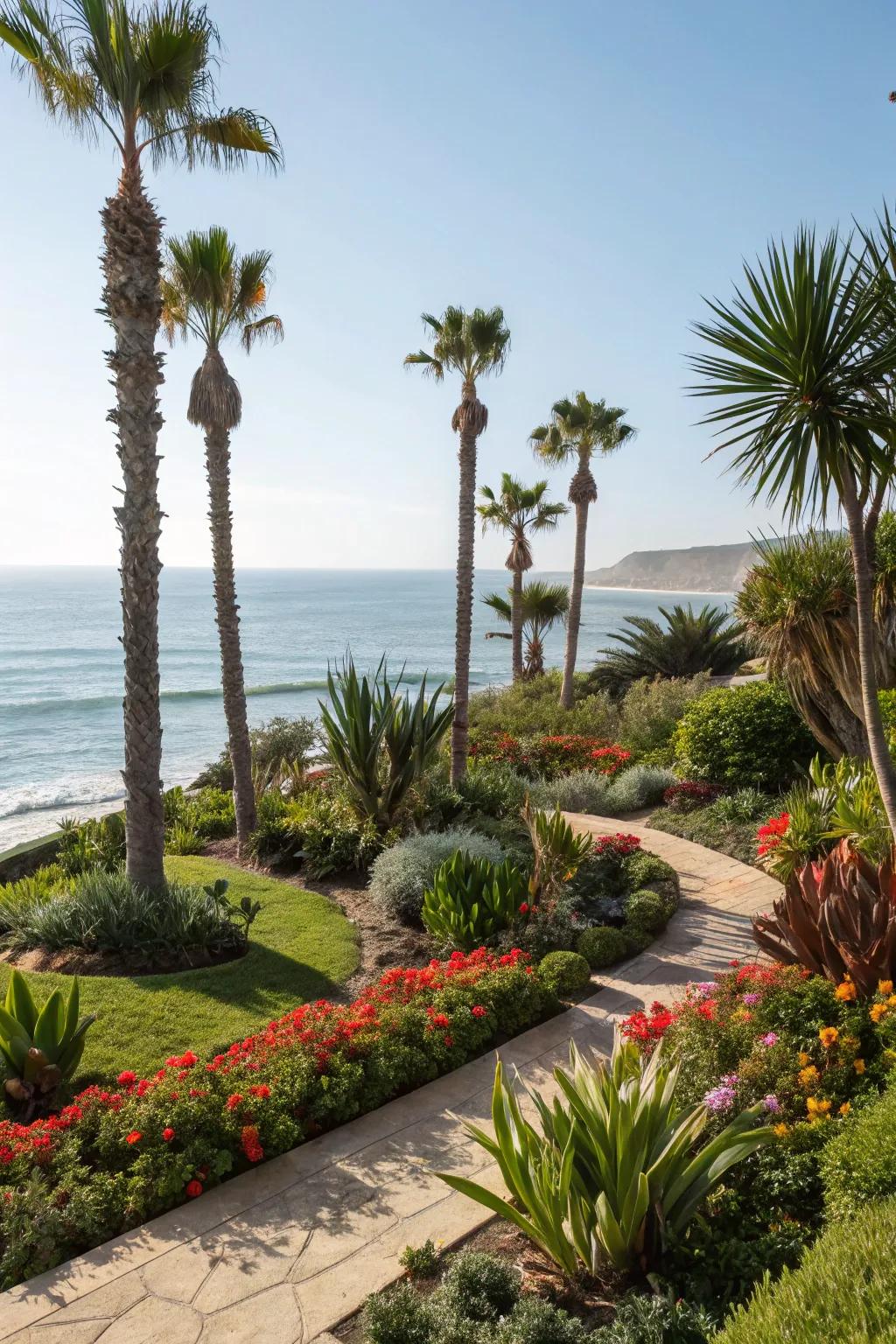 A coastal garden that maximizes its ocean view.
