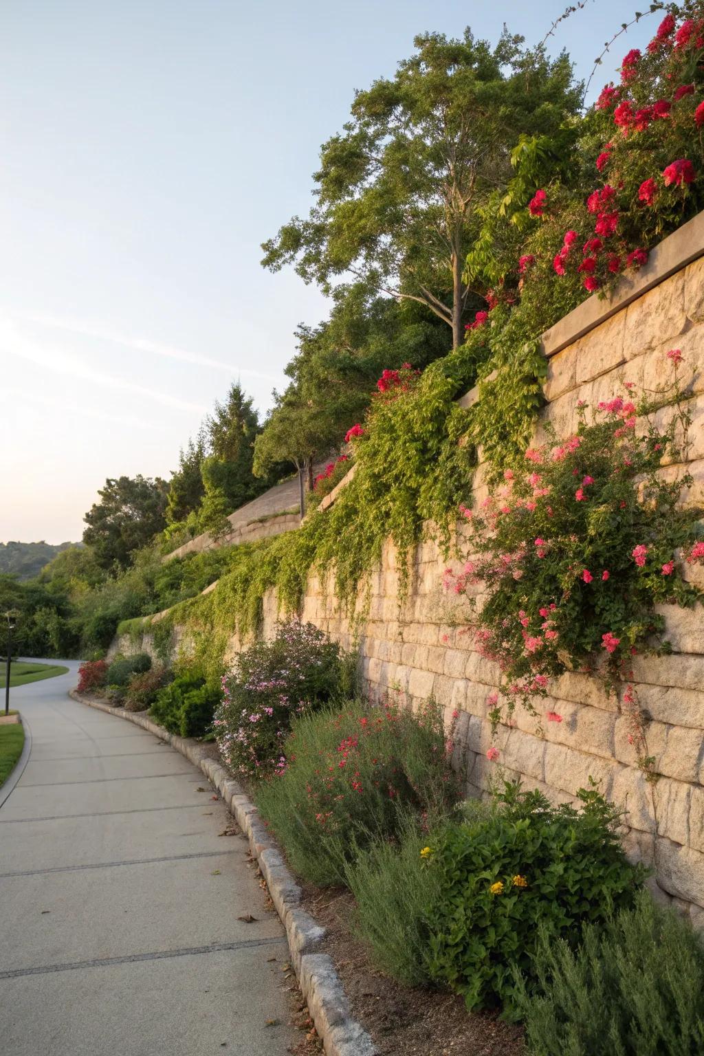 Create a lush retreat with vegetation integrated into your retaining wall.