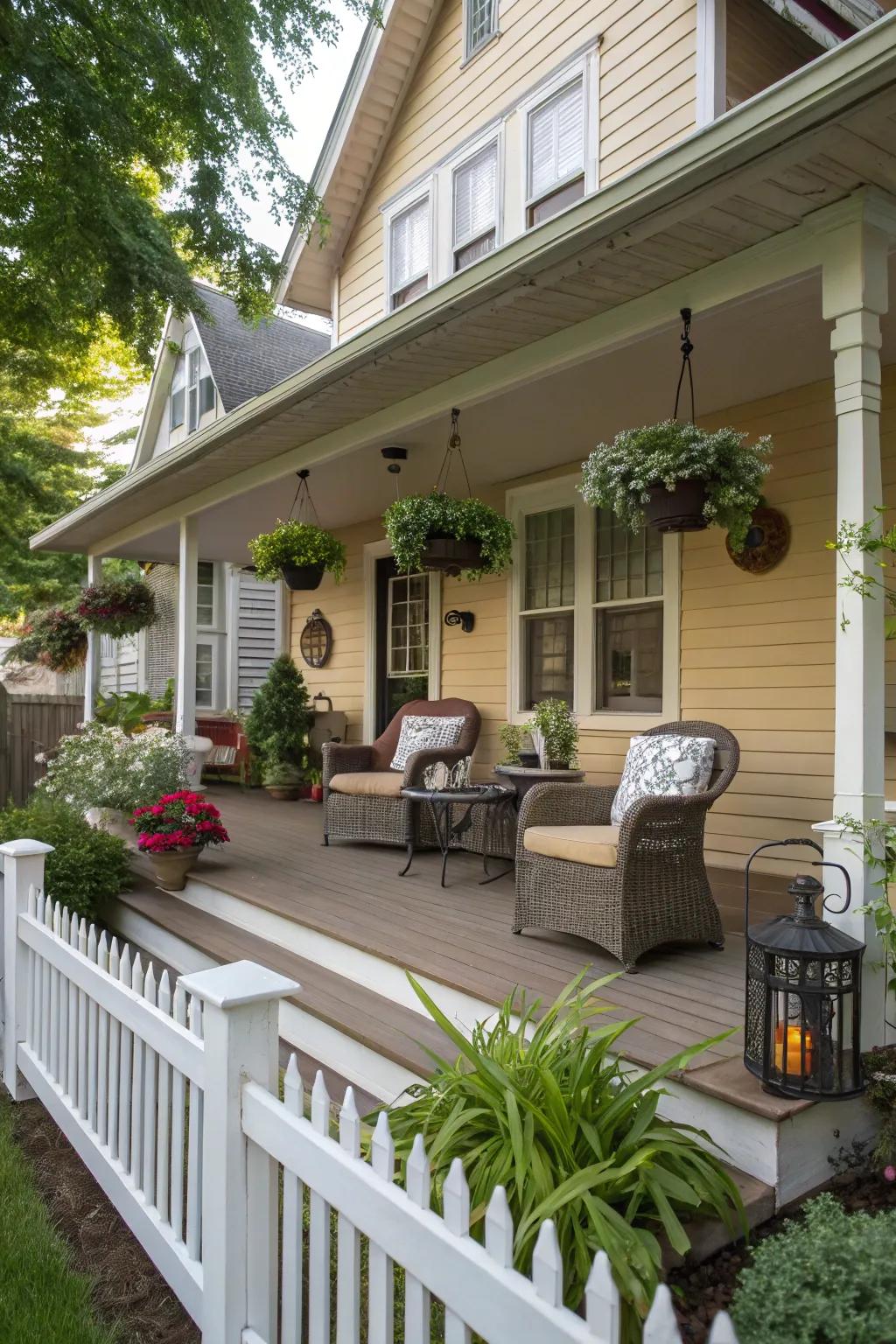 A wraparound porch offers extended outdoor living space and charm.
