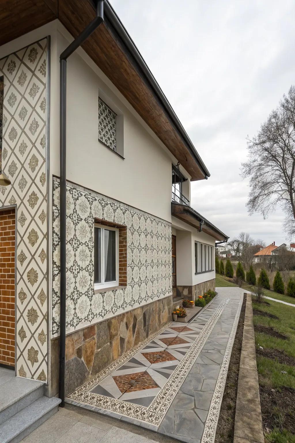 Geometric motifs give your facade a sharp, contemporary character.