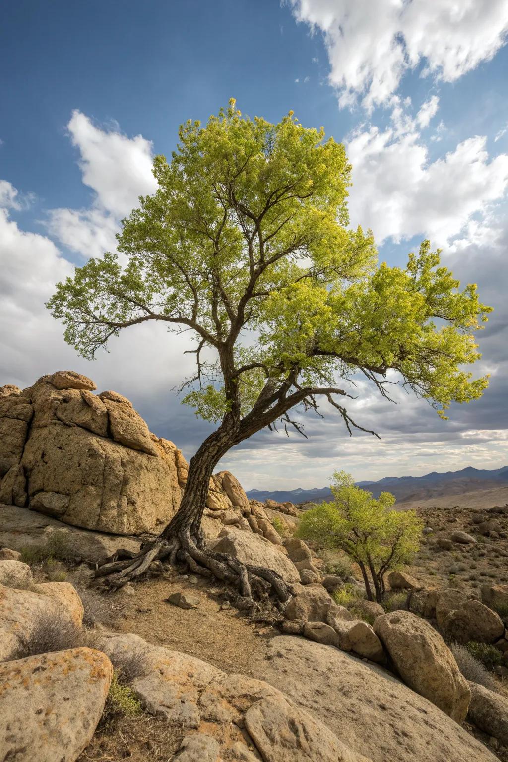 Contrasting rock colors can transform your tree landscape into a work of art.