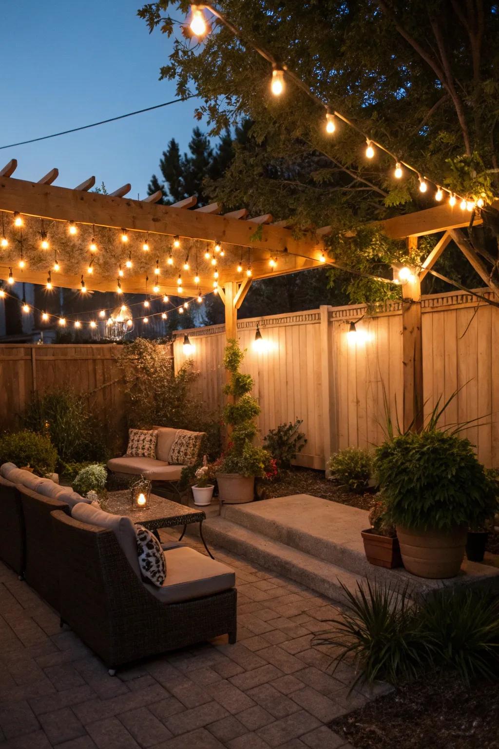 String lights add a magical touch to your evenings.