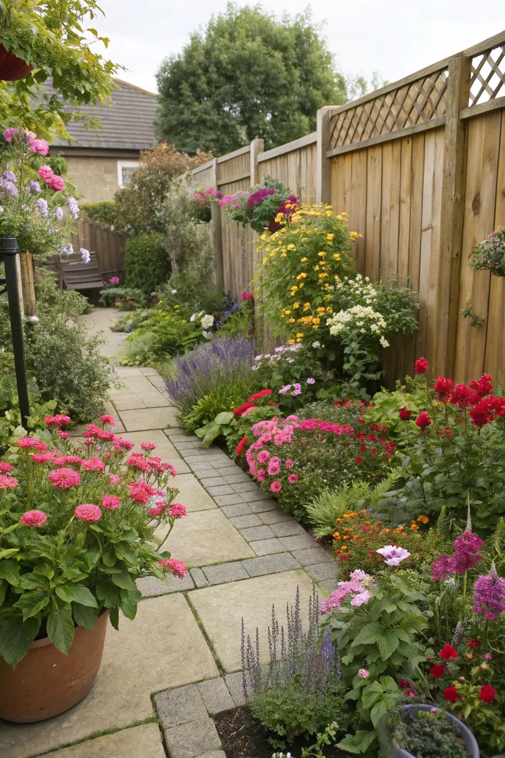 Seasonal plants ensure year-round beauty.