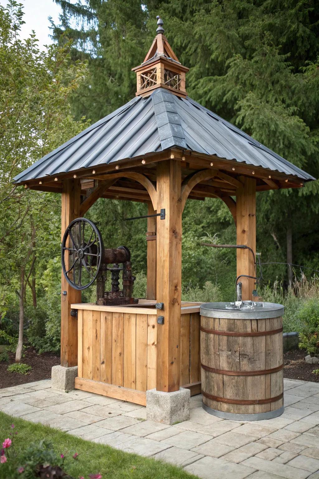 Well pump house featuring a practical detachable roof for convenient maintenance