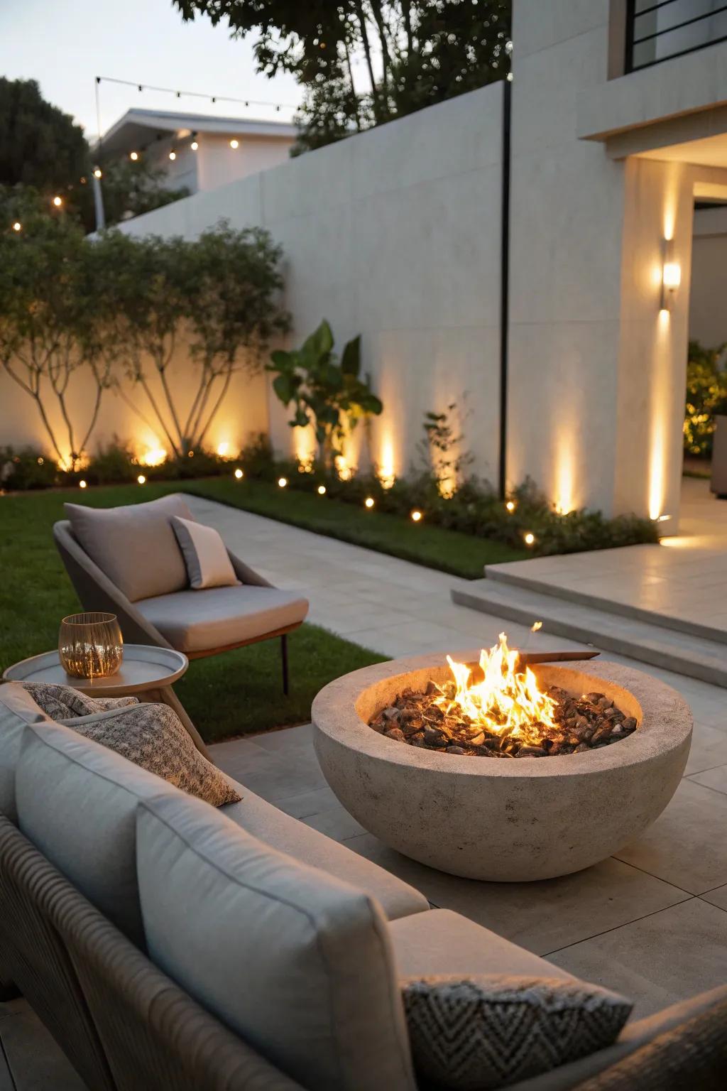 Fire pits bring warmth and ambiance.