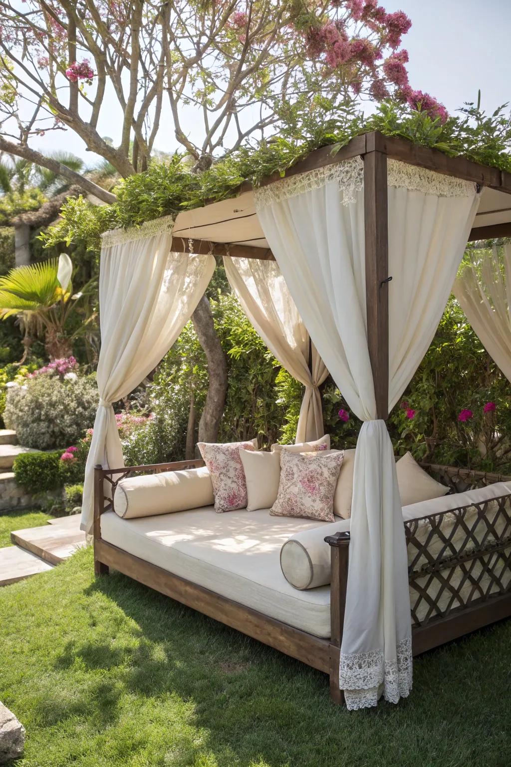 Create a luxurious lounging zone with outdoor daybeds.