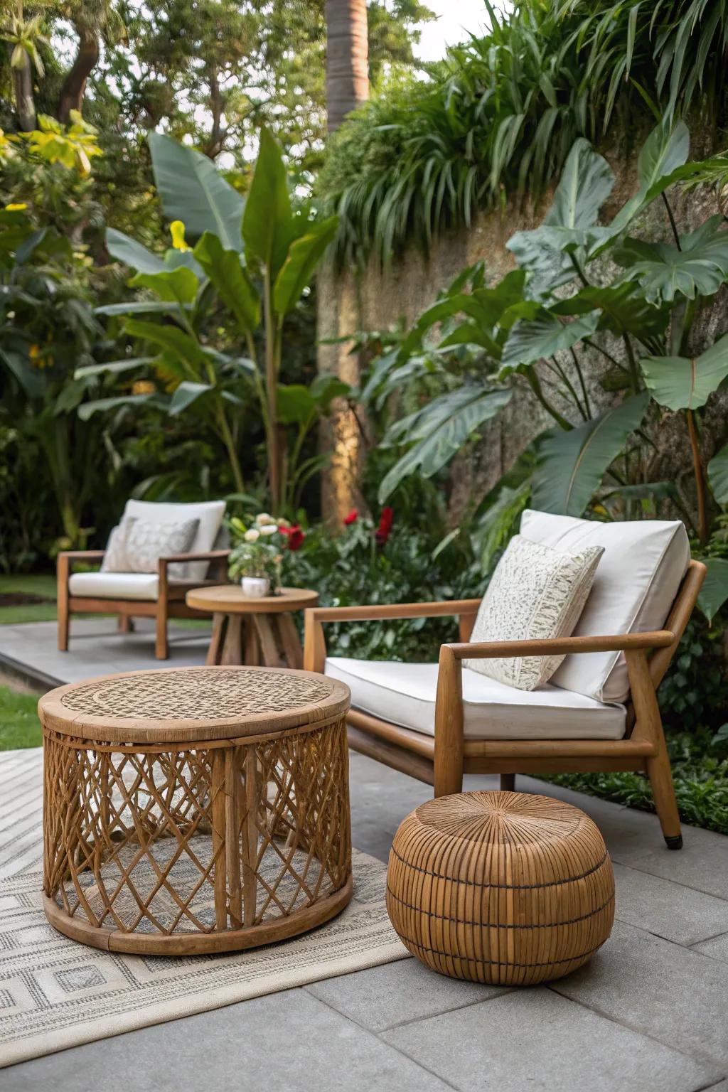 Blend furniture harmoniously with nature.