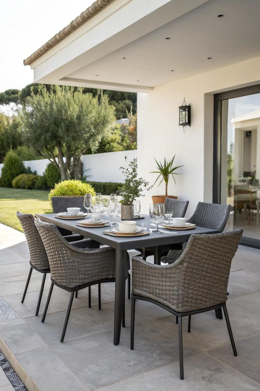 Host memorable meals with attractive outdoor dining sets.