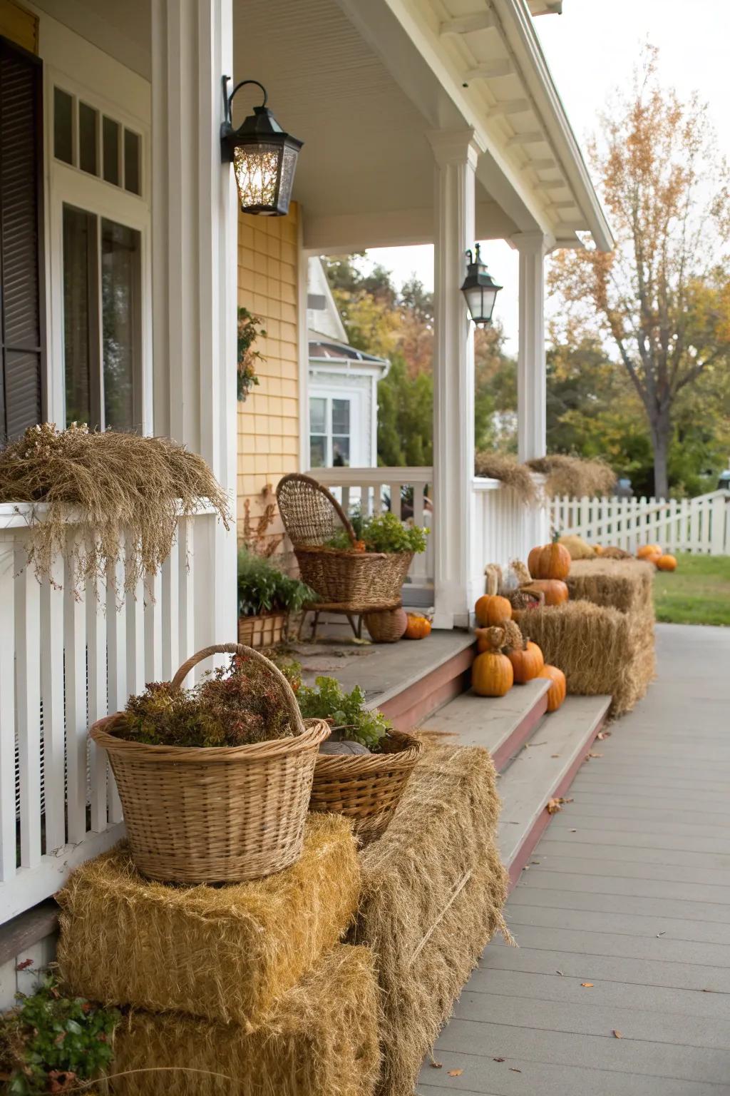 Natural materials add a rustic touch to fall decor.