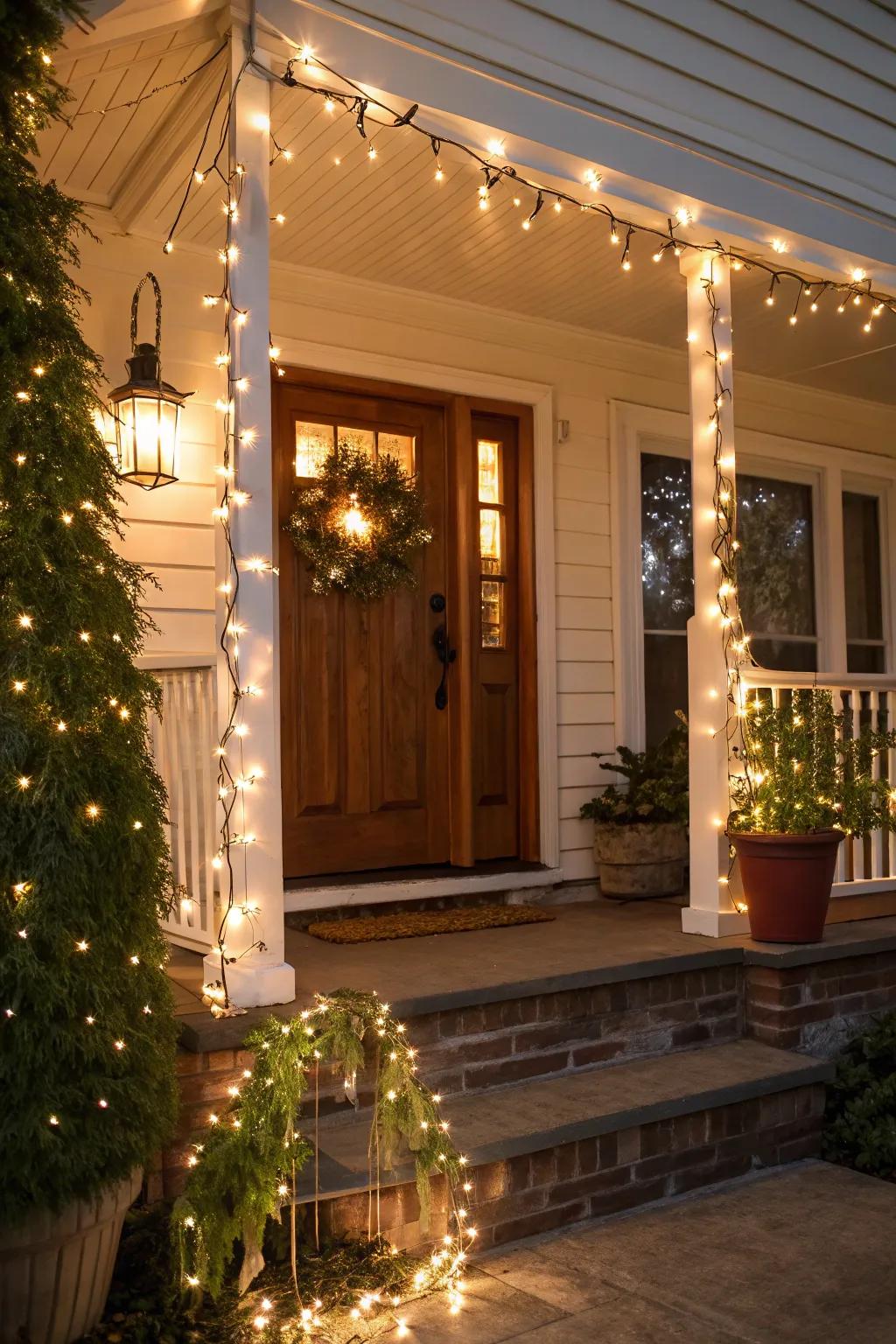 Fairy lights add a touch of magic to your porch.