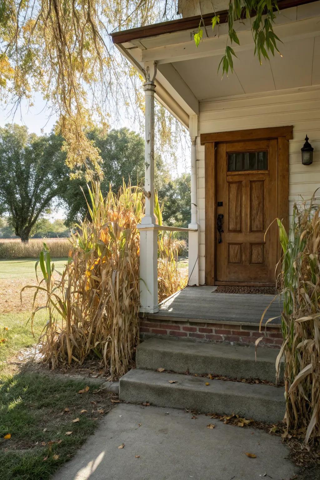 Cornstalks add height and texture to your decor.