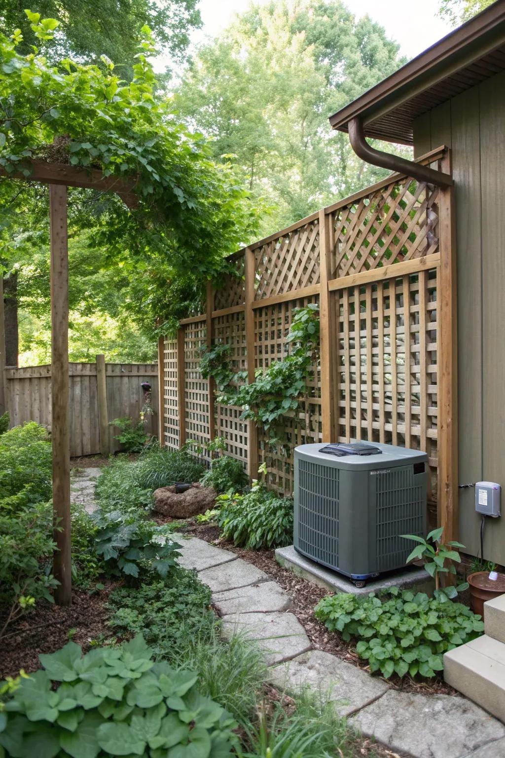 Lattice enclosures add charm while keeping your AC unit out of sight.