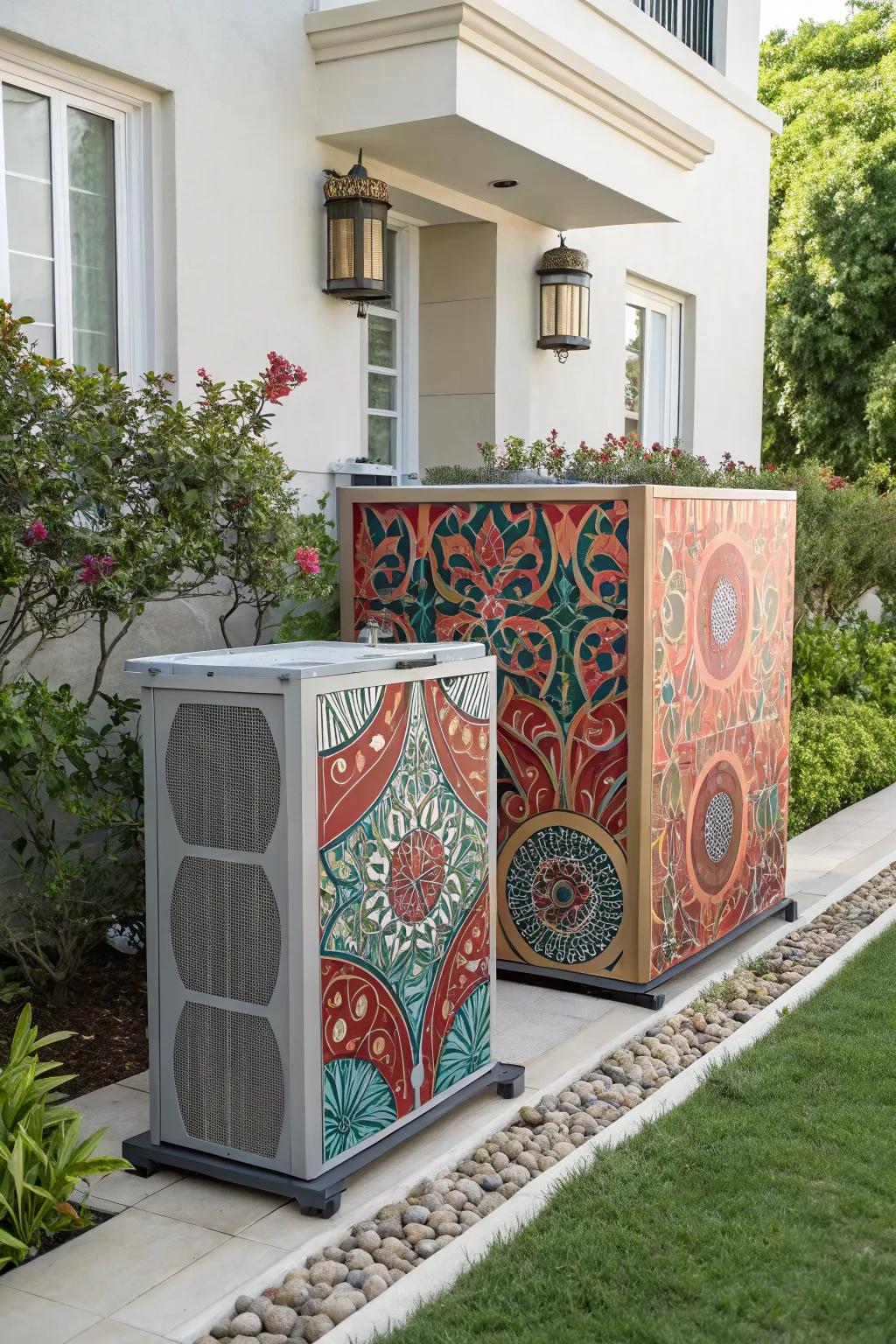 Artistic panels add a touch of elegance while concealing your AC unit.