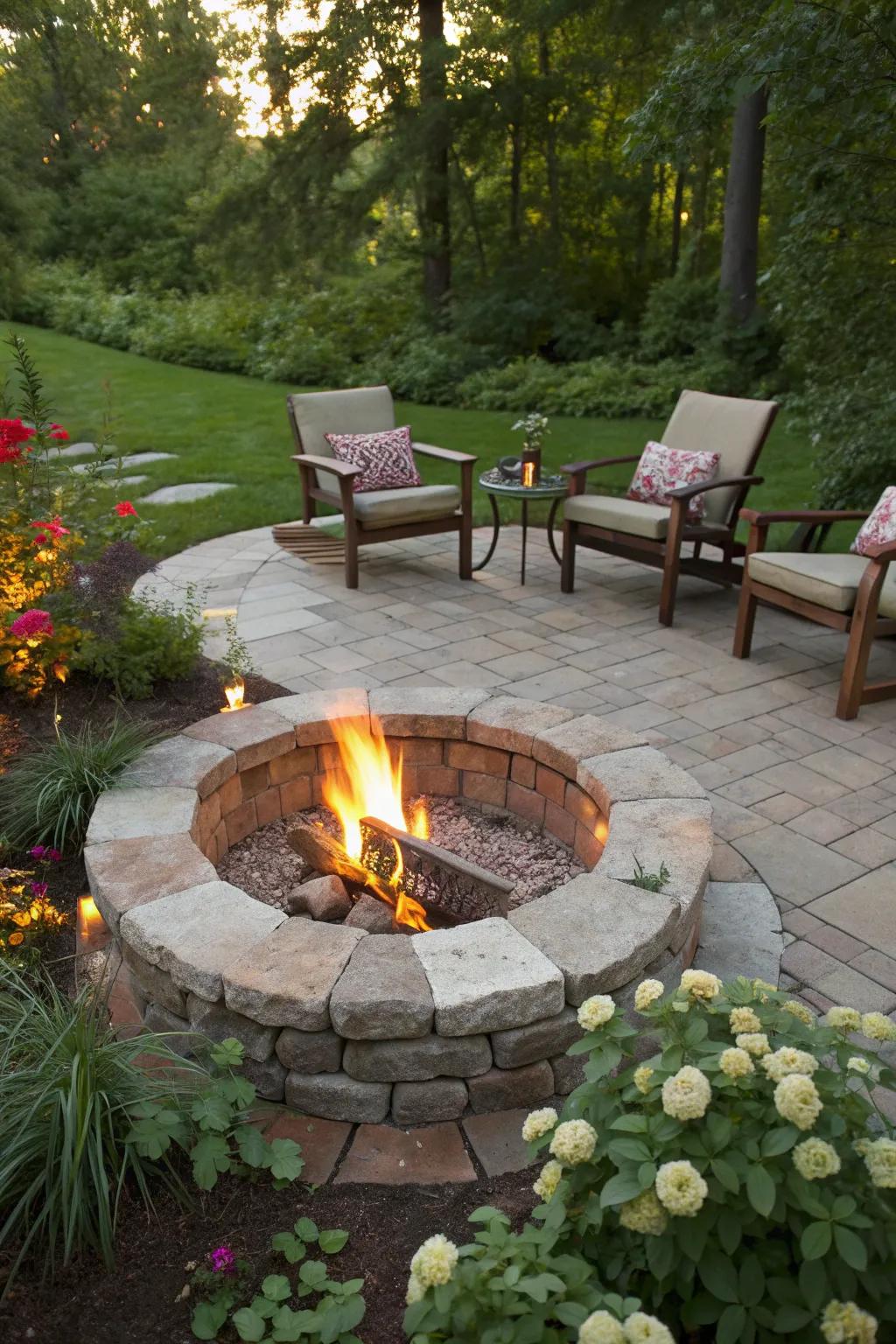 Timeless stone edging for a classic backyard retreat.