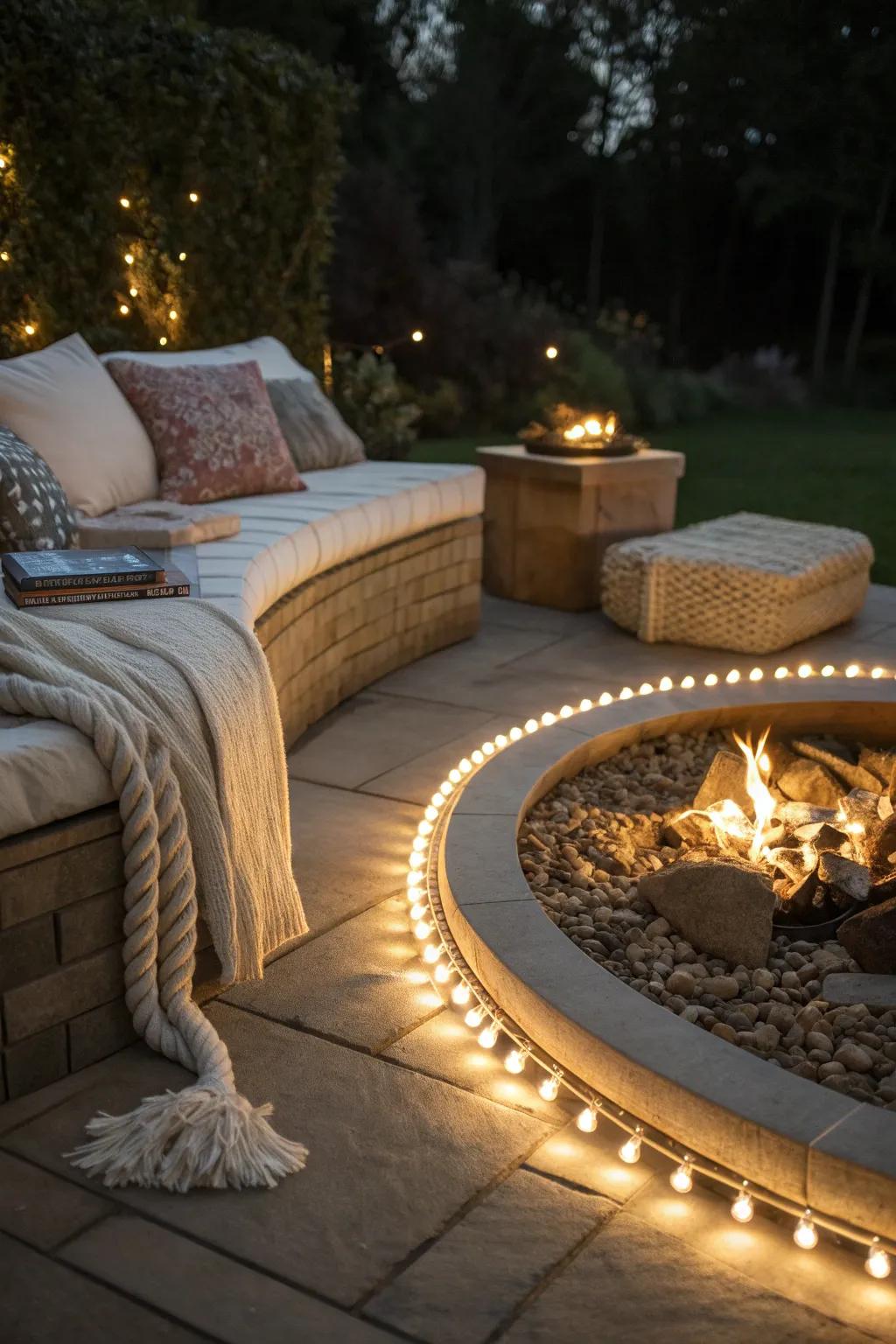 Magical glow with rope lighting.