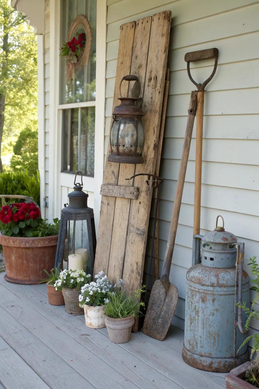 A vintage-inspired porch board with nostalgic charm.