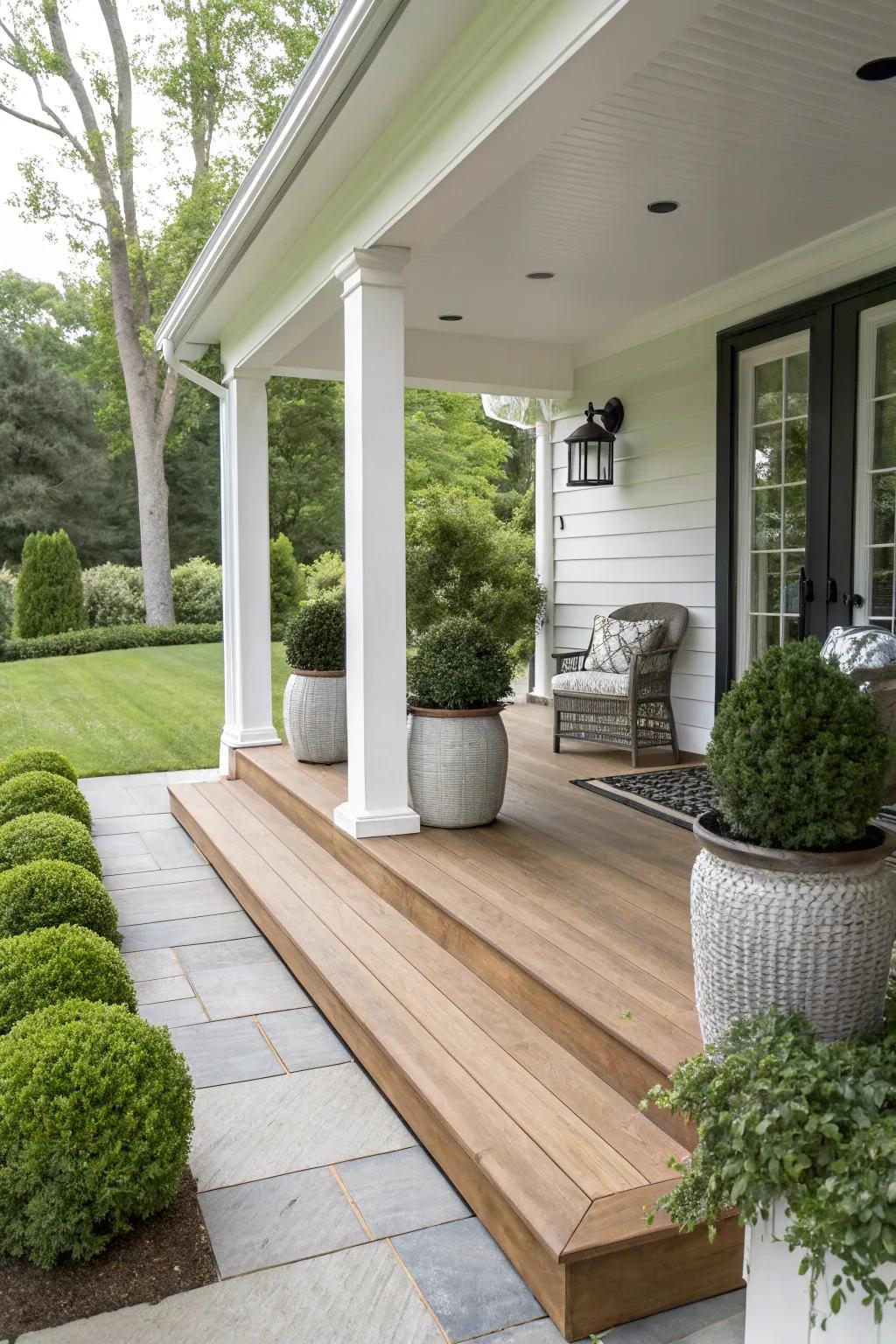 A modern porch board with clean, minimalistic design.
