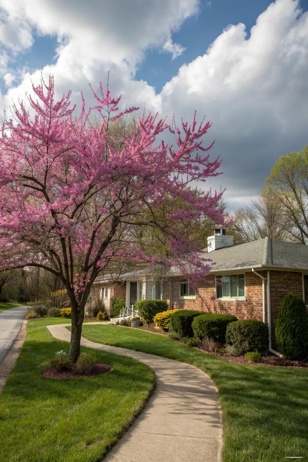 Flowering trees add seasonal charm with little effort.